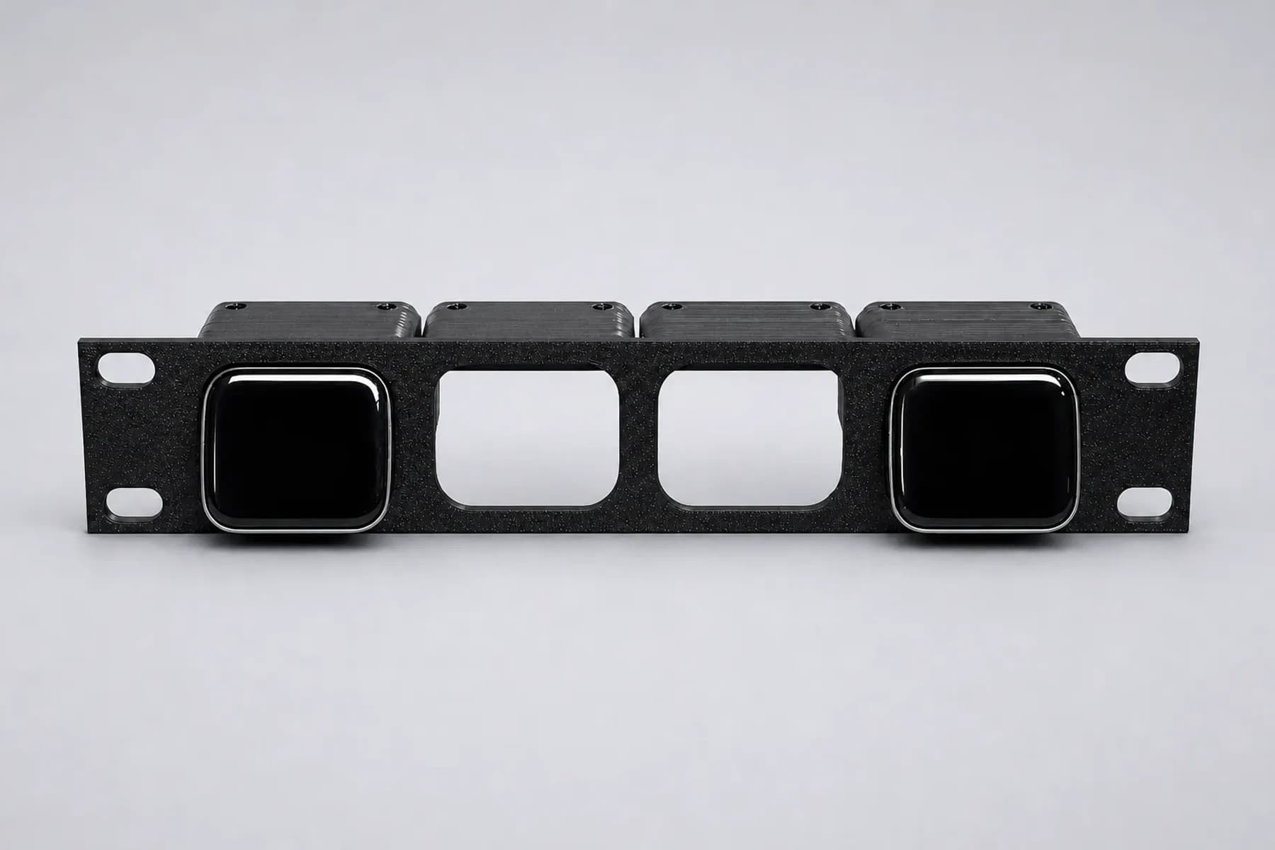 JetKVM 4-Device Rack Mount Kit for 10" Racks — mounted product photograph