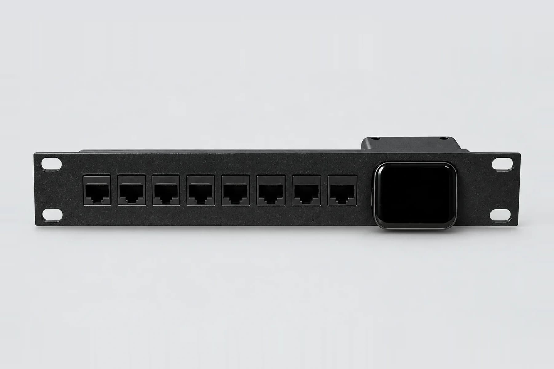 JetKVM + Keystone Rack Mount - 10 Inch Rack - Choose Layout — mounted product photograph