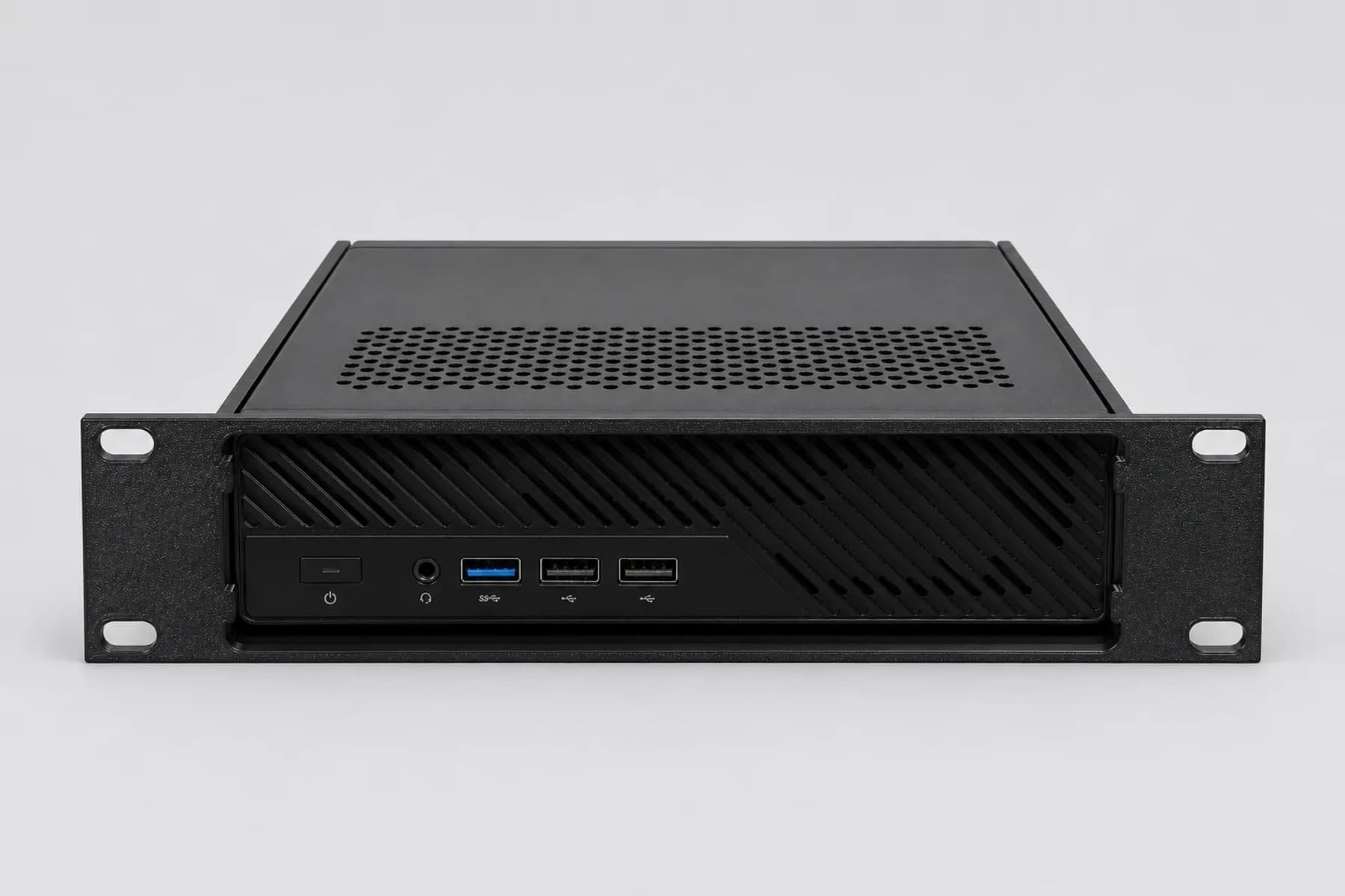MINISFORUM MS-01 / MS-A2 / MS-R1 Rack Mount for 10" Racks — mounted product photograph