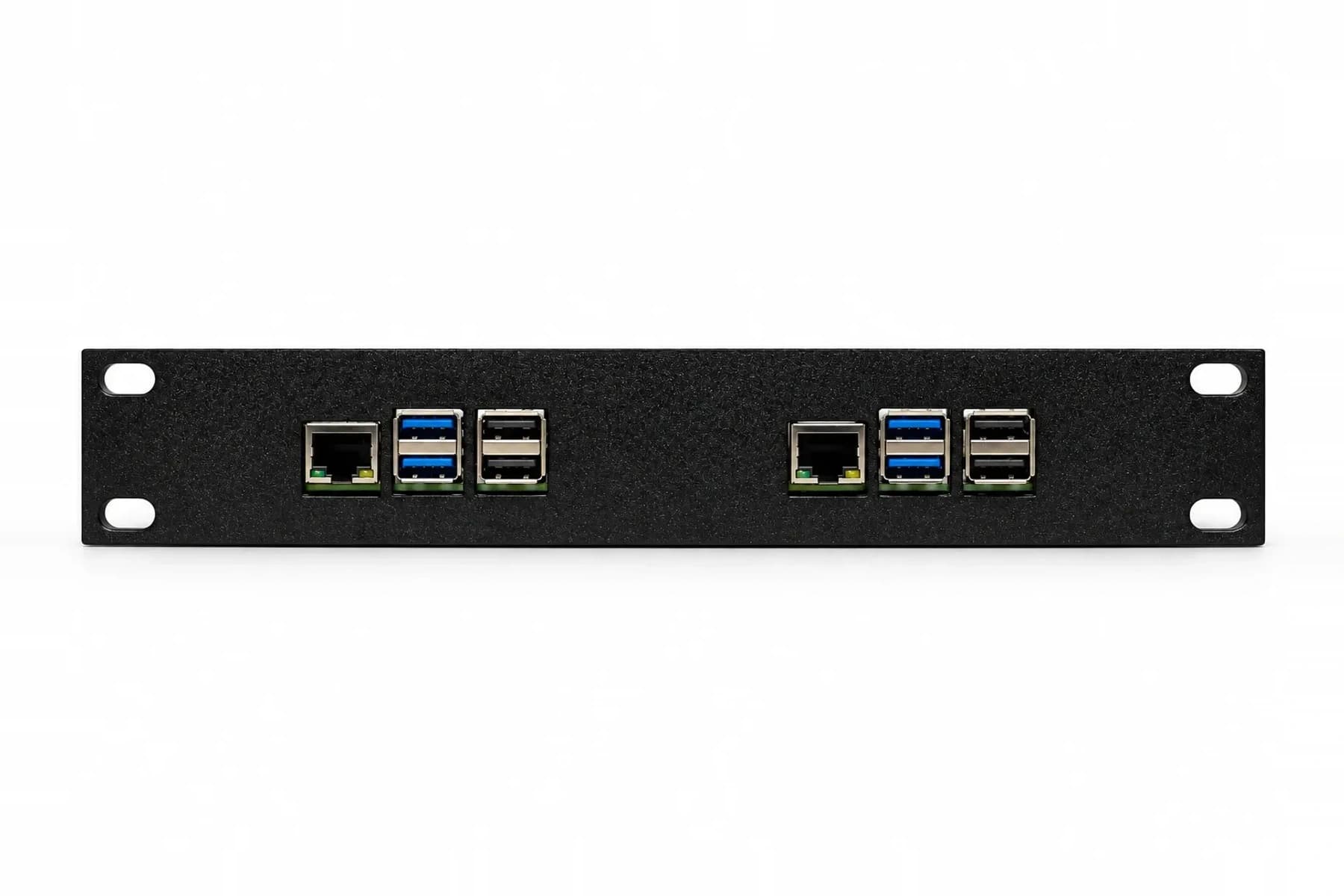 Raspberry Pi 5 Dual Pi - 10 Inch 1U Rack Mount — mounted product photograph