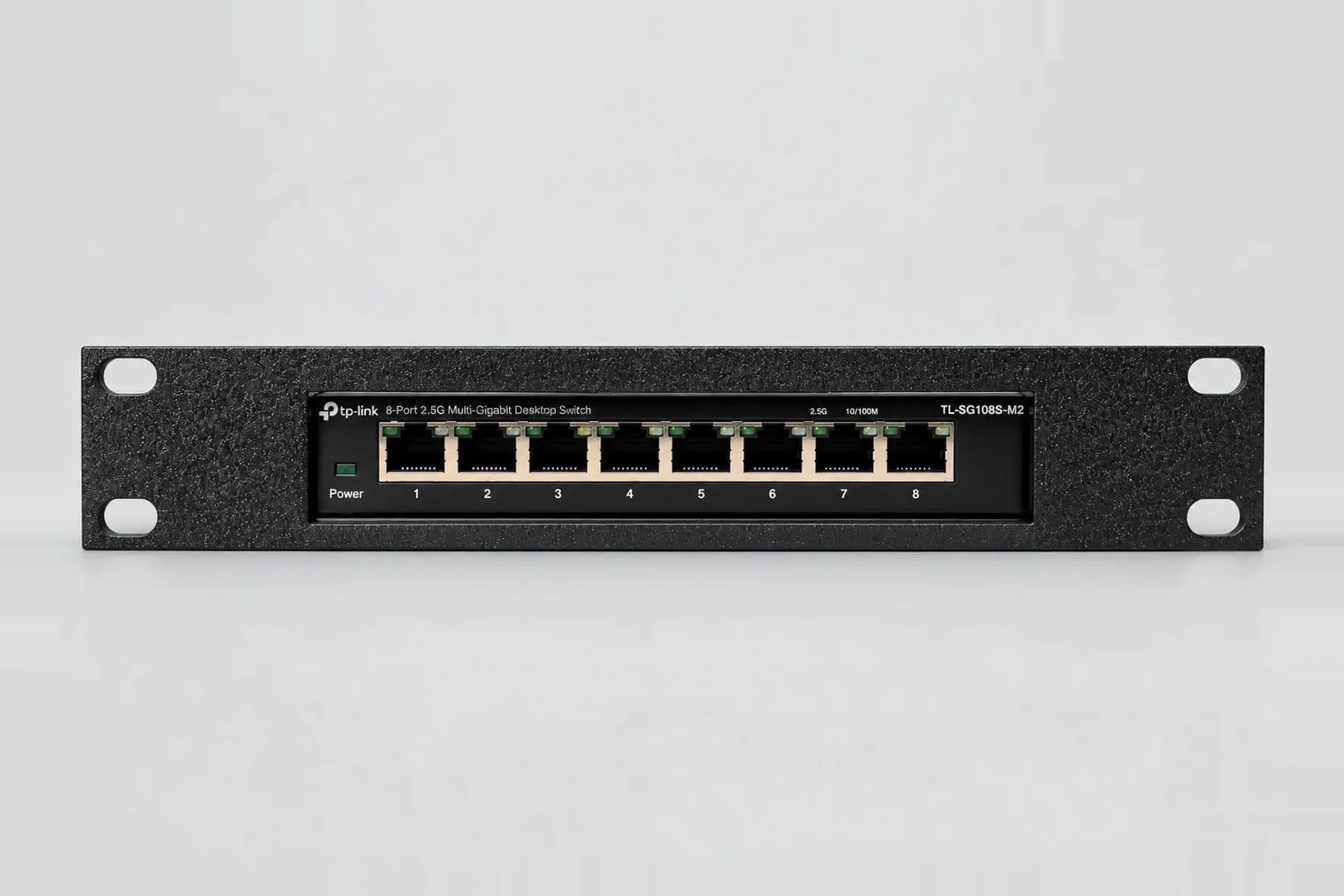 TP-Link TL-SG108S-M2 - 10 Inch Rack Mount — mounted product photograph