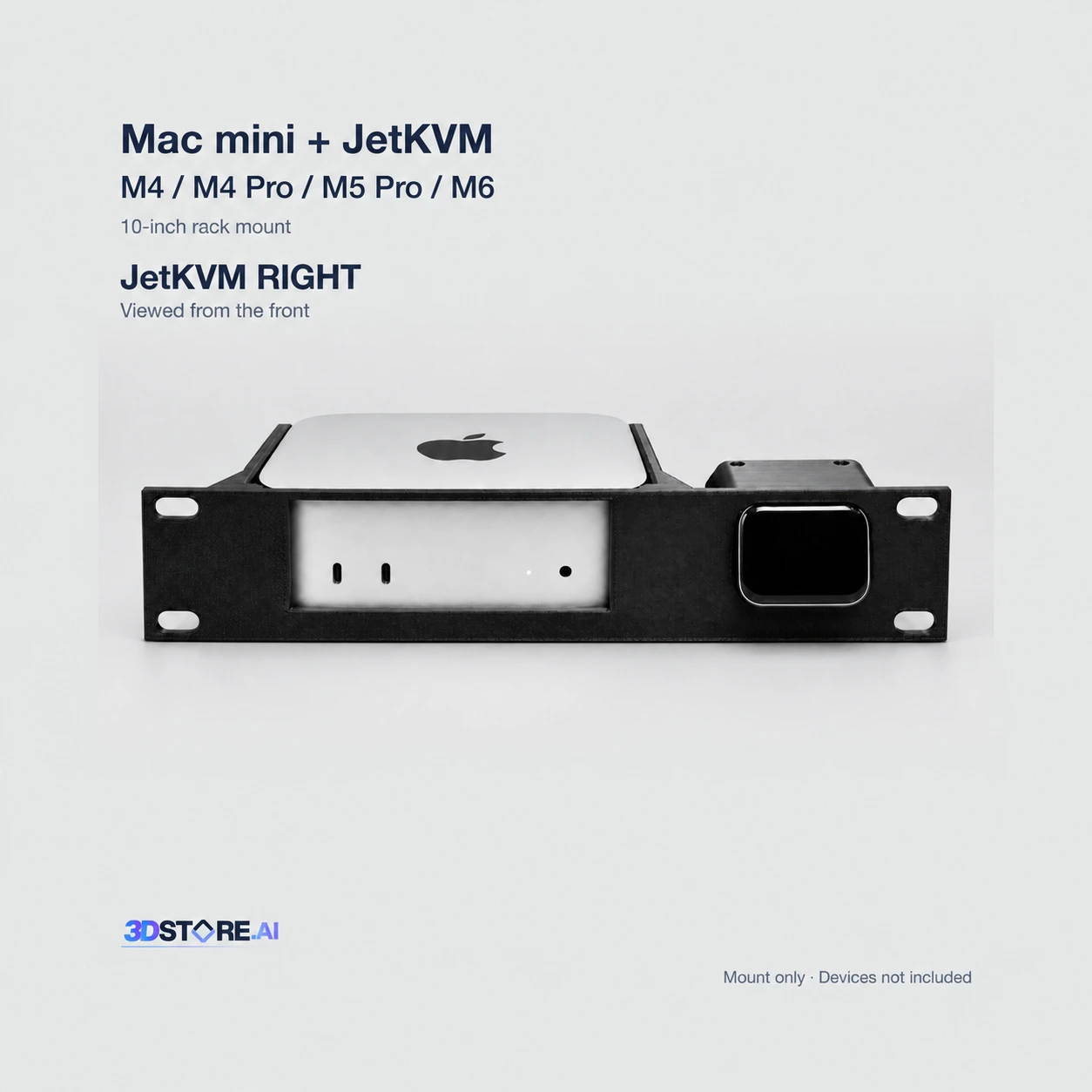 Mac mini M4 / M4 Pro / M5 Pro / M6 + JetKVM 10-Inch Rack Mount